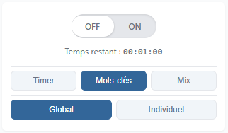Choix du mode Mot-clés