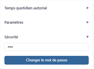 Configuration du mot de passe
